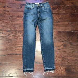 ANTHROPOLOGIE FRAME DENIM Women’s Frayed Ankle Le High Skinny Jeans Size 25